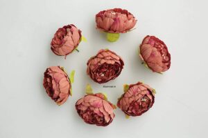 Artificial Peony Flowers Blush Red Color (3)