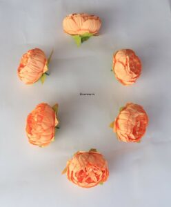 Artificial Peony Flowers Carrot Orange Color (1)