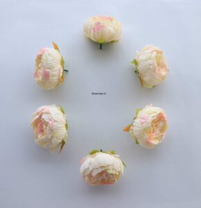 Artificial Peony Flowers Ivory White Color (2)