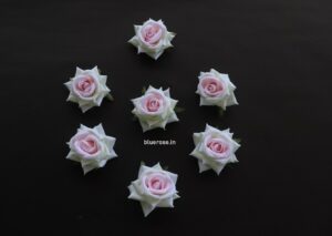 Artificial Velvet Rose Pinkish White (1)