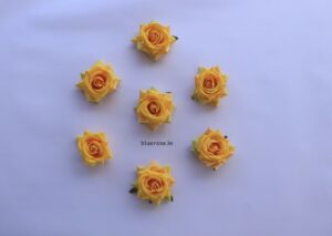 Artificial Velvet Rose Yellow Color (1)