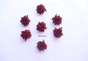 artificial velvet roses red color (1)