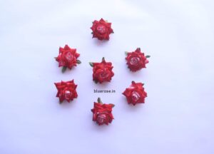artificial velvet roses ruby red color (1)