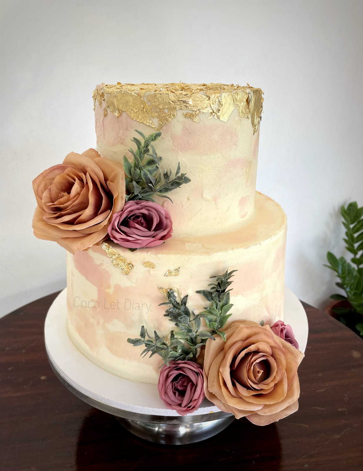 Cake decor silk flowers